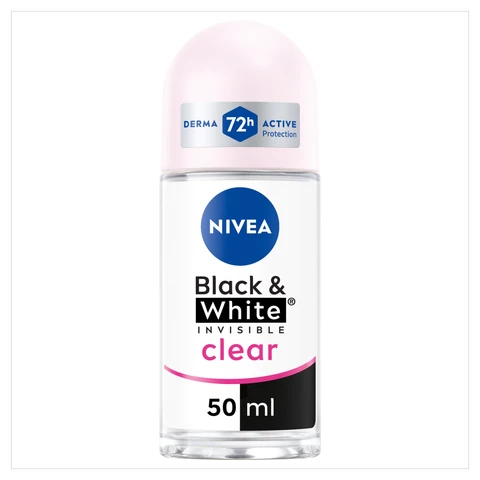 NIVEA Black & White Invisible Clear 72h Anti-perspirant Deodorant Roll-On 50ml