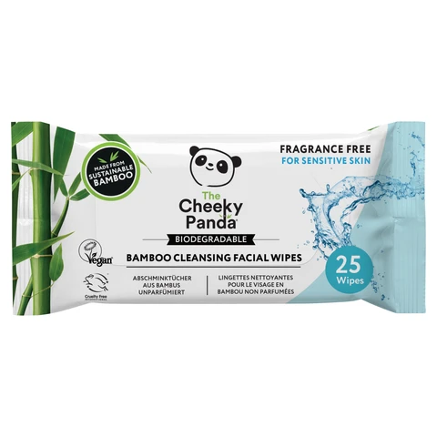 The Cheeky Panda Biodegradable Bamboo Cleansing Unscented 25 Facial Wipes