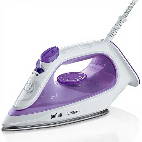 Braun TexStyle 1 Dampfbügeleisen SI 1080 VI mit 2.000 Watt, 130 g/min Dampfstoß, 220 ml Wassertank, SuperCeramic Bügelsohlen-Beschichtung, 35 Sekunden Aufheizzeit, automatische Sicherheitsabschaltung