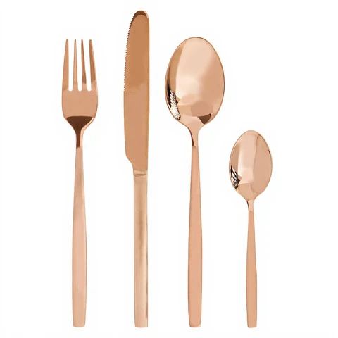 Interiors by Premier 16 Piece Rose Gold Finish Cutlery Set