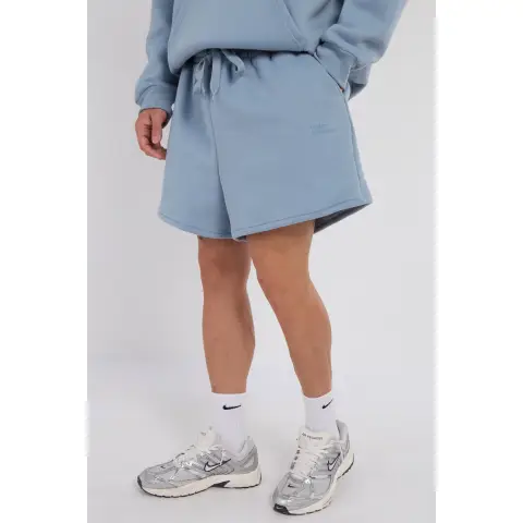 Third Avenue Relaxed-Fit High-Rise Fleece Short, Slate Blue, M Size