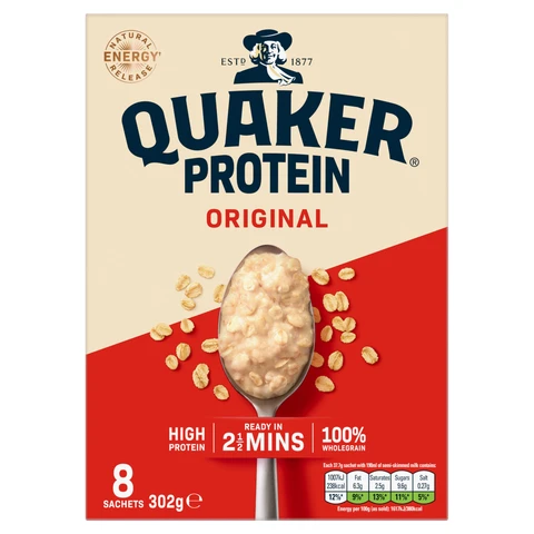 Quaker Oats Oat So Simple Protein Original 8 Pack 302g