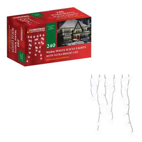 Christmas Workshop 240 LED Icicle Chaser Light - Warm White