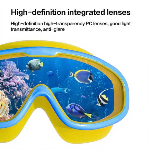ochama x J.ZAO Kinderzwembril - Groot frame HD - Zwembril - Waterdicht en anticondens - Blauw