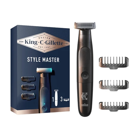 Gillette King C Style Master Beard Trimmer Stubble Trimmer & Electric Shaver With One 4D Blade Includes 3 Comb Attachments 1 Set