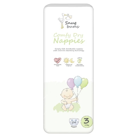 Snug Bums Nappies Size 3 Pack 54