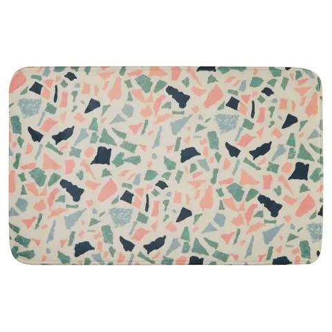 Maison by Premier Bath Mat Soak Microfibre Plush Terrazzo Pink/Blue 50x80cm