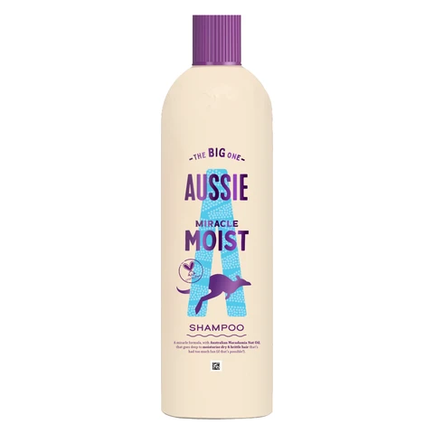 Aussie Miracle Moist Shampoo 400ml. Moisture-Quenching Formula to Revive Dry Hair