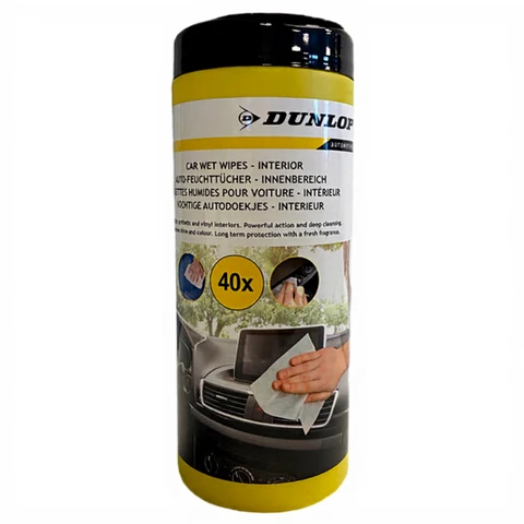 Dunlop Auto Natte Doekjes Interieur Reinigingsdoekjes - 40 stuks, Polyester/Katoen