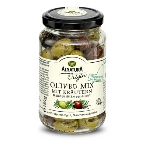 Alnatura Bio-Oliven-Mix mit Kräutern 180 g