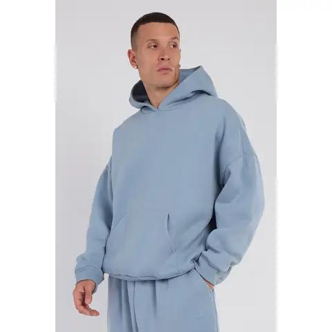 Third Avenue Oversized Fleece Pullover Hoodie - Slate Blue