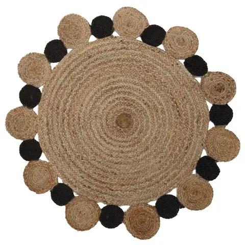 Bosie Rug Demir Jute Round Natural/Black D:102cm