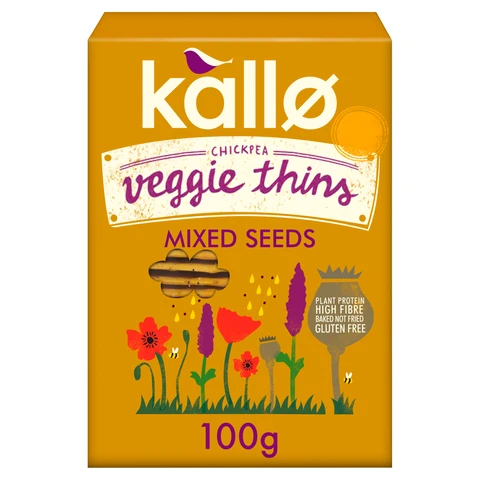 Kallo Mixed Seeds Veggie Thins 100g