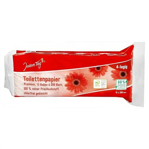 Jeden Tag Toilettenpapier 4-lagig 10 x 200 Bl