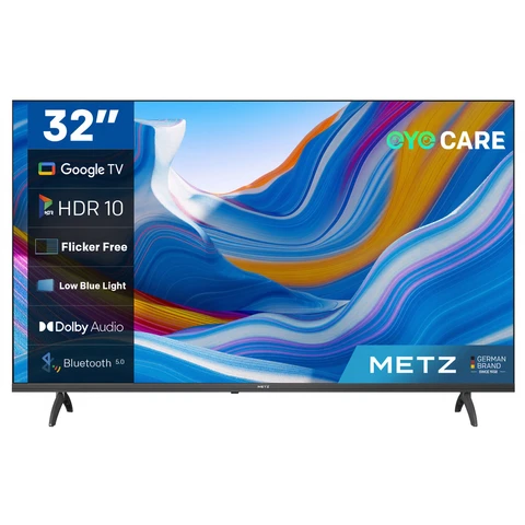 METZ Smart TV 32 pouces HD, 32MTE6000Z, HDR10, Dolby Audio, Lumière bleue faible, Google TV, Googlecast, Tuner DVB-T/T2/C/S/S2