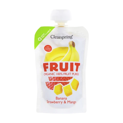 Clearspring Banana Strawberry Mango Puree 100g