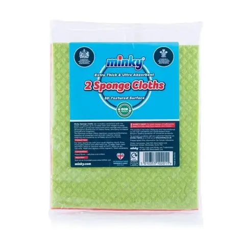 Minky Extra Thick Sponge Cleaning Cloth, 2 per pack