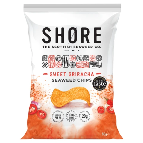 Shore Sriracha Seaweed Chips 80g