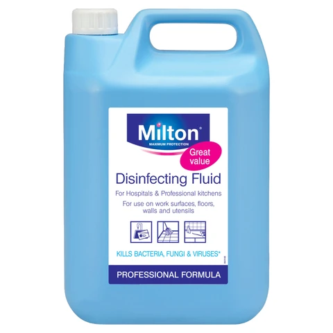 Milton Disinfecting Fluid for Work Surfaces, Floors, Walls & Utensils, 5 L