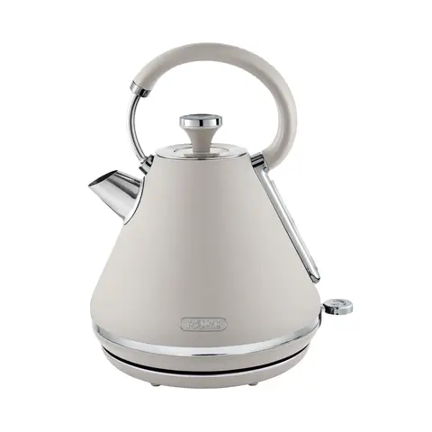 Tower Cavaletto Pyramid Kettle, Retro, Fast Boil, 1.7L, Latte and Chrome, Beige - T10044MSH