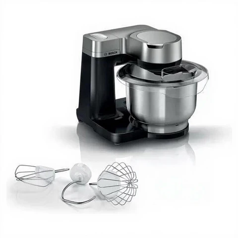 Bosch MUMS2VM00 Serie Küchenmaschine 2-900 W, 7 Geschwindigkeiten + Turbo, Patisserie-Set, 3,8 L Edelstahlschüssel, Schwarz