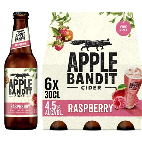 Apple Bandit Cider Raspberry Fles 6 x 30 cl