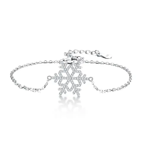Ever Faith Snowflake Bracelet Cubic Zironia Winter Party Link Bracelet