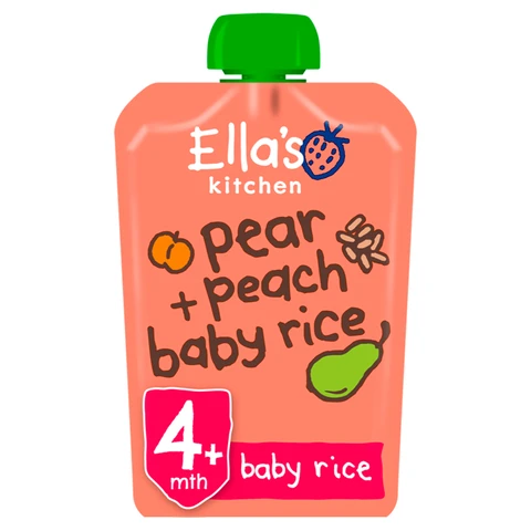 Ella's Kitchen Pear + Peach Baby Rice 4+ Months 120g