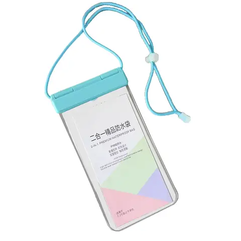 White Lable - 2-in-1 Waterproof Phone Pouch - Light Blue