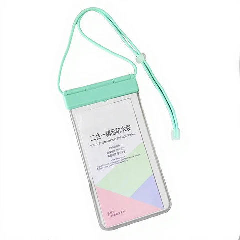 White Lable - 2-in-1 Waterproof Phone Pouch - Light Green