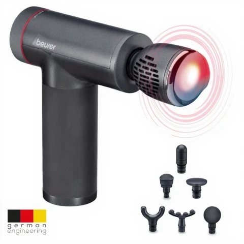 Beurer MG195 - Pistolet Massage Chaud/Froid - Chauffage/Refroidissement 7 Accessoires 9 Vitesses