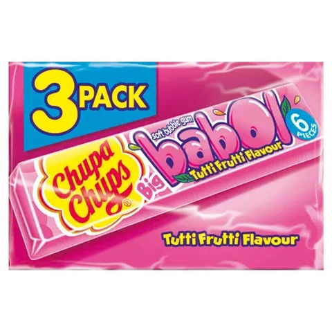 CHUPA CHUPS Big Babol Tutti Frutti Kaugummi 3 × 27,6 g