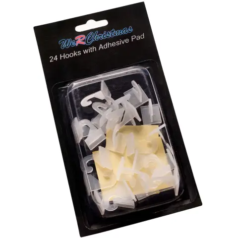 WeRChristmas Hooks With Adhesive Pad, Pack of 24