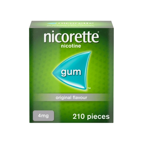Nicorette 4mg Gum Original Flavour Quit Smoking Aid 210 Pieces