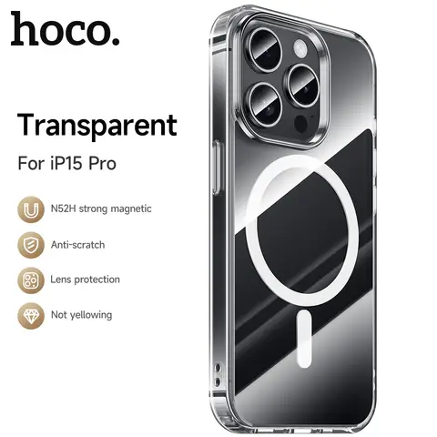 HOCO Magnetic Series Airbag Protective Phone Case - iPhone 15 Pro - Transparent