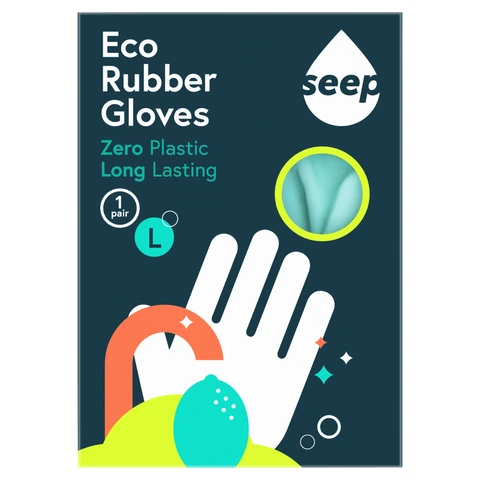 Seep 1 Pair Eco Rubber Gloves L