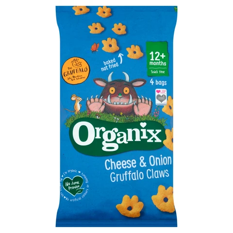 Organic Cheese & Onion Gruffalo Claws 12+ Months - 4 x 15g
