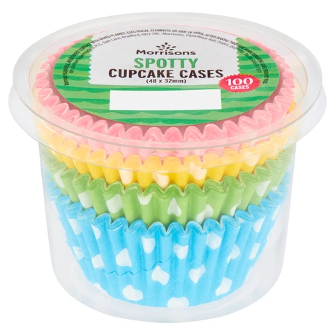 Morrisons Spotty Cupcake Cases 100 Pack