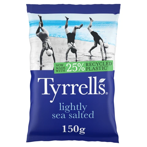 Tyrrells Hand-Cooked English Crisps Lightly Sea Salted 150g