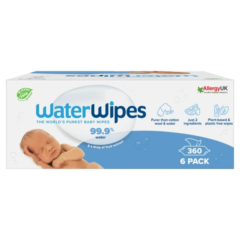 WaterWipes Baby Wipes 6 x 60 Wipes