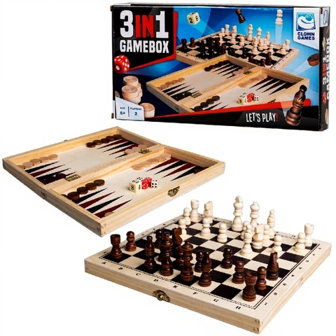 Clown Games 3-in-1 Spiel Holz FSC
