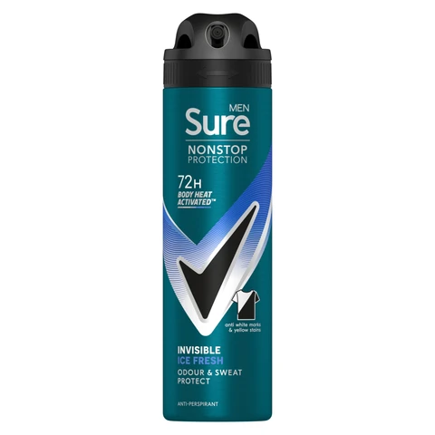 Sure Men Nonstop Protection Anti-Perspirant Aerosol Invisible Ice Fresh 150ml