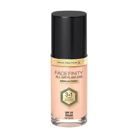Max Factor Facefinity All Day Flawless 3 in 1 SPF 20 Vegan Foundation 30ml - 55 Beige