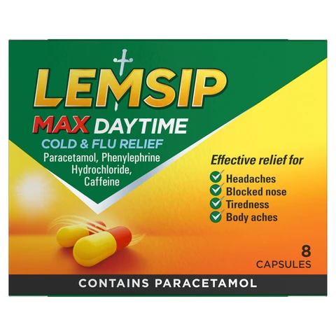 Lemsip Max Daytime Cold & Flu Relief 8 Capsules