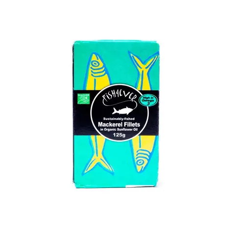 Fish4ever Mackerel Fillet In Organic Sunflower Oil 125g