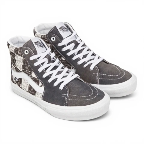 Vans Unisex Skateboarding Schoenen - Daniel Johnston SKate SK8-Hi - Zwart en Wit - EU 42,5