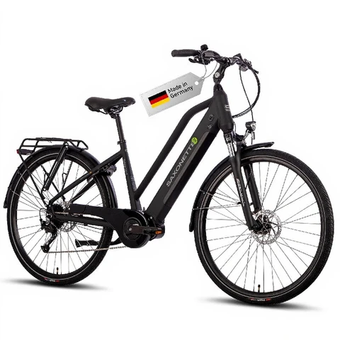 Saxonette 28" E-Bike mit 70NM Mittelmotor, 36V 11,4Ah Akku, 120KM Reichweite, 9-Gang für alle RH50CM