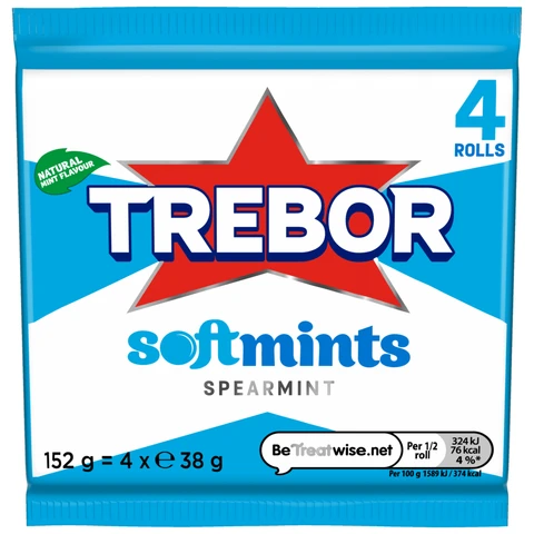 Trebor Softmints Spearmint 4 Rolls 152g