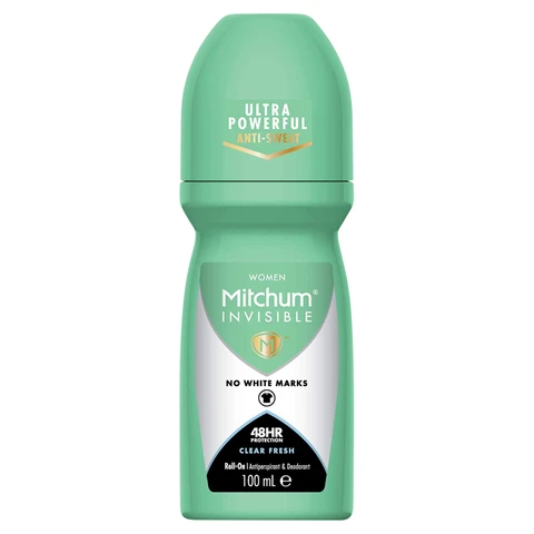 Mitchum Women Invisible 48HR Protection Clear Fresh Antiperspirant & Deodorant Roll-On 100ml
