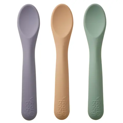 Vital Baby Nourish Silicone Spoons 3 Pack Pastel